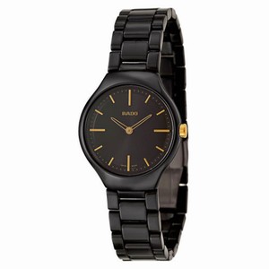 Rado True Thinline Quartz Analog Black Ceramic Watch# R27742172 (Women Watch)