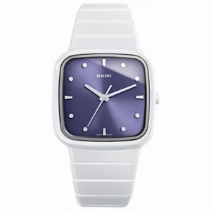 Rado R5.5 Quartz Purple Dial White Ceramic Watch# R28382342 (Women Watch)