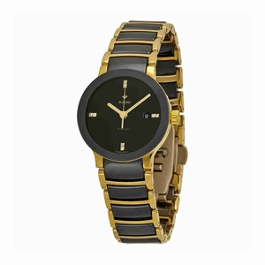 Rado Black Dial Fixed Black Ceramic Band Watch #R30034712 (Women Watch)