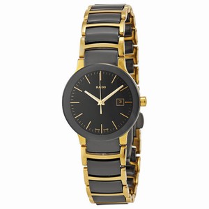 Rado Centrix Quartz Analog Date Gold Tone Stainless Steel and Ceramic Watch# R30930152 (Women Watch)