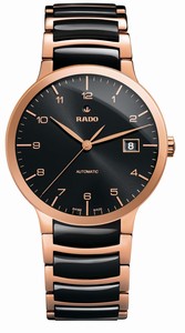 Rado Centrix Automatic Analog Date Rose Gold Tone Stainless Steel and Black Ceramic Watch# R30953152 (Men Watch)