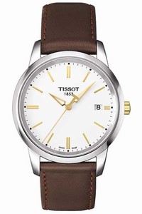 Tissot T-Classic Dream Quartz White Dial Date Brown Leather Watch # T033.410.26.011.01 (Men Watch)