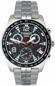 Tissot T-Classic Battery Operated Quartz Brushed With Polished Stainless Steel Black Carbon Dial Brushed With Polished Stainless Steel Band Watch #T34.1.788.52 (Men Watch)