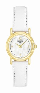 Tissot T-Gold Quartz 18ct Gold Date White Leather Watch# T71.3.130.74 (Women Watch)