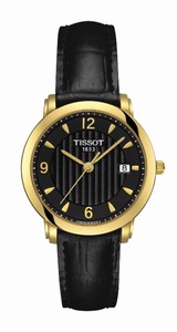 Tissot T-Gold Quartz 18ct Gold Date Black Watch# T71.3.134.54 (Women Watch)