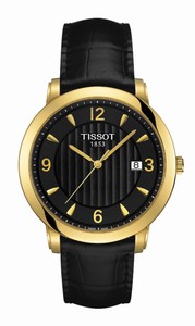 Tissot T-Gold Quartz Analog 18ct Gold Date Black Watch# T71.3.450.54 (Men Watch)