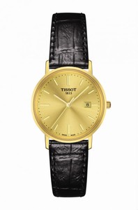 Tissot Quartz Analog Date 18k Yellow Gold Case Black Leather Watch # T922.210.16.021.00 (Women Watch)