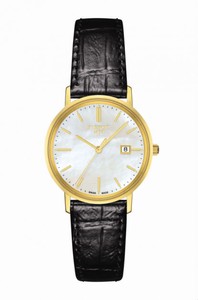 Tissot Quartz Analog Date 18k Yellow Gold Case Black Leather Watch# T922.210.16.111.00 (Women Watch)