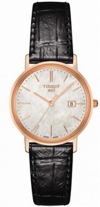 Tissot Quartz Analog Date 18k Rose Gold Case Black Leather Watch# T922.210.76.111.00 (Women Watch)