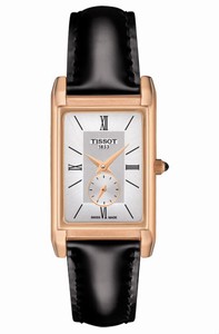 Tissot Quartz Analog 18k Rose Gold Case Black Leather Watch # T923.335.76.038.00 (Women Watch)