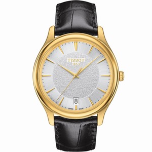 Tissot Fascination Analog Date 18k Yellow Gold Case Black Leather Watch # T924.410.16.031.00 (Men Watch)