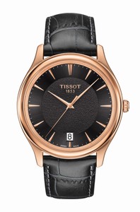 Tissot Fascination Analog Date 18k Rose Gold Case Leather Watch # T924.410.76.061.00 (Men Watch)
