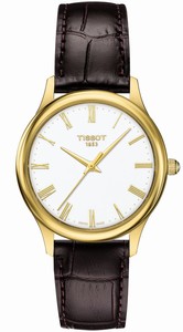 Tissot Quartz Analog 18k Yellow Gold Case Brown Leather Watch # T926.210.16.013.00 (Women Watch)