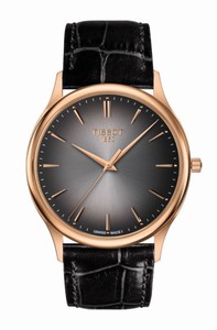 Tissot Quartz Analog 18k Rose Gold Case Black Leather Watch # T926.410.76.061.00 (Men Watch)