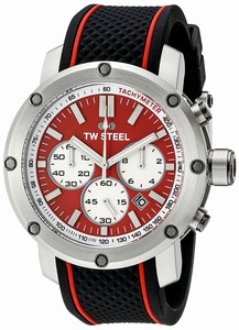 TW Steel Quartz Chronograph Date Black Silicone Watch # TS1 (Men Watch)