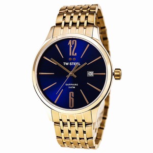 TW Steel Blue Dial Fixed Rose Gold-tone Band Watch #TW1309 (Men Watch)