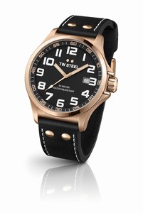 TW Steel Black Dial Leather Band Watch #TW417 (Women Watch)