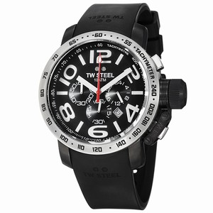 TW Steel Black Dial Rubber Watch #TW42 (Women Watch)