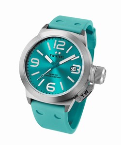 TW Steel Turquoise Dial Fixed Stainless Steel Band Watch #TW525 (Men Watch)