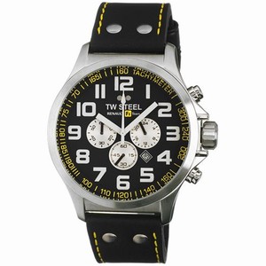 TW Steel Pilot Renault F1 Team Chronograph Date Black Leather Watch # TW673 (Men Watch)