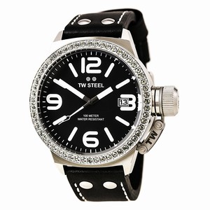 TW Steel Black Dial Crystals Watch #TW-TW37 (Women Watch)