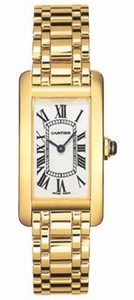 Cartier Quartz 18k Yellow Gold Silver With Roman Numerals Dial 18k Yellow Gold Band Watch #W26015K2 (Women Watch)