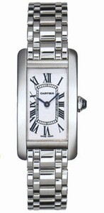 Cartier Quartz 18k White Gold Silver With Roman Numerals Dial 18k White Gold Band Watch #W26019L1 (Women Watch)