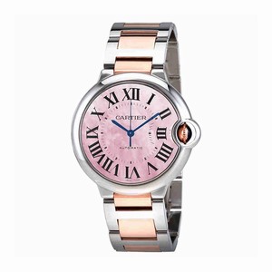 Cartier Manual Winding Dial Color Pink Mother Of Pearl Watch #W2BB0011 (Men Watch)