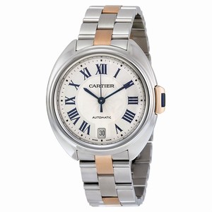 Cartier Swiss Automatic Dial Color Silver Watch #W2CL0003 (Men Watch)