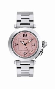 Cartier Automatic Stainless Steel Pink With Date Between 4 And 5 Dial Stainless Steel Band Watch #W31075M7 ( Watch)