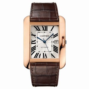 Cartier Automatic Date 18k Rose Gold Case Brown Leather Watch # W5310004 (Men Watch)