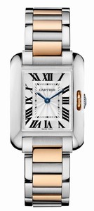 Cartier Automatic Stainless Steel Silver Dial 18kt Rose Gold And Stainless Steel Band Watch #W5310019 (Women Watch)