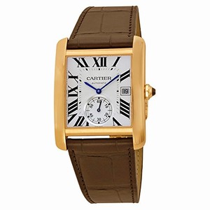 Cartier Automatic Roman Numerals Dial 18k Rose Gold Case Brown Leather Watch # W5330001 (Men Watch)