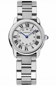 Cartier Quartz Stainless Steel Silver Opaline With Roman Numeral Hour Markers And Blued Steel Hands Dial Stainless Steel Brushed And Polished Band Watch #W6701004 (Women Watch)