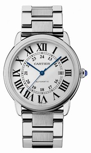 Cartier Self Winding Automatic with Caliber Cartier 049 Polished Stainless Steel Silver Opaline With Roman Numeral Hour Markers And Blued Steel Hands Dial Stainless Steel Brushed And Polished Band Watch #W6701011 (Men Watch)