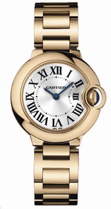 Cartier Calibre 057 Quartz Polished 18k Rose Gold Silver Opaline With Roman Numerals Dial Polished 18k Rose Gold Band Watch #W69002Z2 (Women Watch)