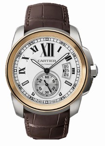 Cartier Automatic 27 Jewels, Calibre 1904-PS MC with Approx. 48Hr Power Reserve 18kt Rose Gold And Stainless Steel - Brushed And Polished Silver With Black Roman Numerals And 60 Min. Scale On Outer Ring, Date At 3 And Large Seconds Sub- At 6 Dial Alligato