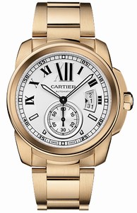 Cartier Automatic 27 Jewels, Calibre 1904-PS MC with Approx. 48Hr Power Reserve 18kt Rose Gold - Polished Silver With Black Roman Numerals And 60 Min. Scale On Outer Ring, Date At 3 And Large Seconds Sub- At 6 Dial 18kt Rose Gold - Polished Band Watch #W7