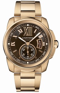 Cartier Automatic 27 Jewels, Calibre 1904-PS MC with Approx. 48Hr Power Reserve 18kt Rose Gold - Polished Brown With Gold Roman Numerals And 60 Min. Scale On Outer Ring, Date At 3 And Large Seconds Sub- At 6 Dial 18kt Rose Gold - Polished Band Watch #W710