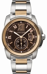 Cartier Automatic 27 Jewels, Calibre 1904-PS MC with Approx. 48Hr Power Reserve 18kt Rose Gold And Stainless Steel - Brushed And Polished Chocolate Colored Dial 18kt Rose Gold And Stainless Steel - Brushed And Polished Band Watch #W7100050 (Men Watch)