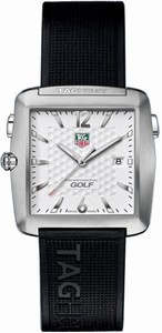 TAG Heuer Quartz Golf White Dial Brushed Titanium Steel Case With Black Rubber Strap Watch #WAE1112.FT6004 (Men Watch)