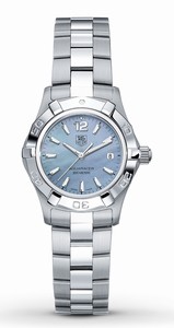 TAG Heuer Aquaracer Quartz Blue Mother of Pearl Dial Date Stainless Steel Watch # WAF1417.BA0812 (Women Watch)