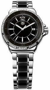 TAG Heuer Formula 1 Black Dial Date Diamond Bezel Stainless Steel and Ceramic Watch #WAH1212.BA0859 (Women Watch)