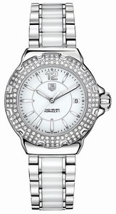 TAG Heuer Formula 1 Quartz Analog Date Diamond Bezel Stainless Steel and White Ceramic Watch# WAH1218.BA0861 (Women Watch)