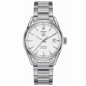TAG Heuer Carrera Automatic Calibre 5 Silver Dial Date Stainless Steel Watch #WAR211B.BA0782 (Men Watch)