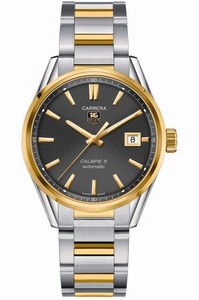 TAG Heuer Carrera Automatic Calibre 5 Anthracite Black Dial Date Stainless Steel and Gold Watch #WAR215C.BD0783 (Men Watch)