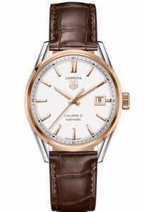 TAG Heuer Carrera Automatic Calibre 5 Silver Dial Date Brown Leather Watch #WAR215D.FC6181 (Men Watch)