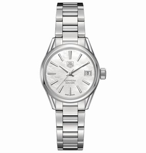TAG Heuer Carrera Automatic Mother of Pearl Dial Date Stainless Steel Watch# WAR2411.BA0770 (Women Watch)