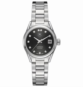 TAG Heuer Carrera Automatic Diamond Dial Date Stainless Steel Watch# WAR2413.BA0770 (Women Watch)