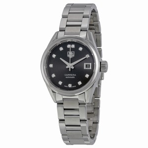 TAG Heuer Carrera Automatic Calibre 9 Diamond Dial Date Stainless Steel Watch# WAR2413.BA0776 (Women Watch)
